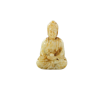 37-明代白玉雕坐佛 